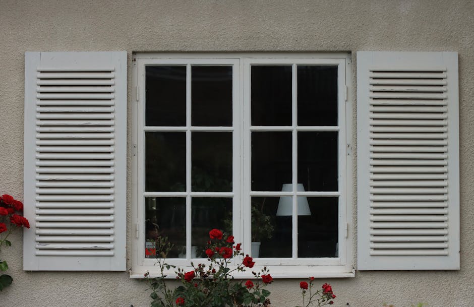 Elegant plantation shutters controlling natural light in a modern home